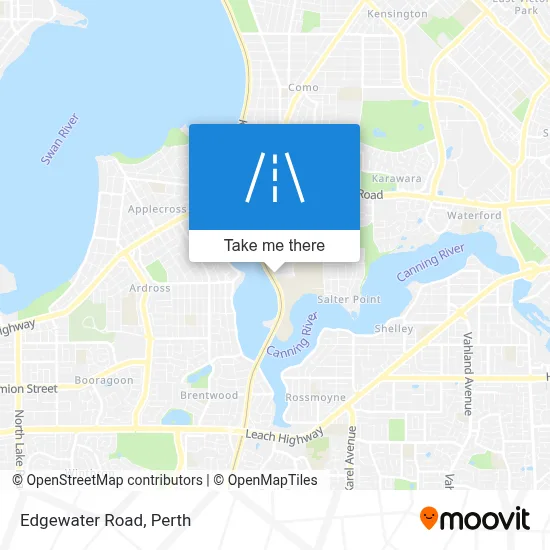 Mapa Edgewater Road