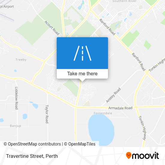 Travertine Street map