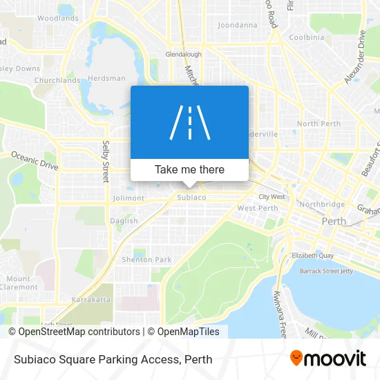 Mapa Subiaco Square Parking Access