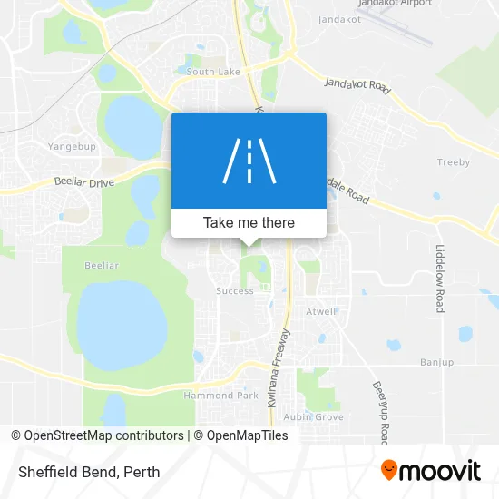 Mapa Sheffield Bend