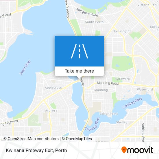 Kwinana Freeway Exit map