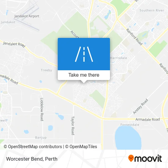 Mapa Worcester Bend