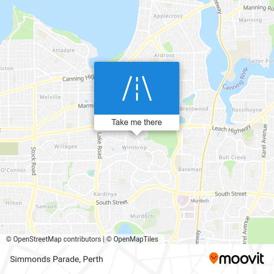 Mapa Simmonds Parade