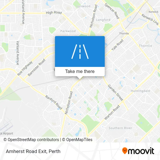 Mapa Amherst Road Exit