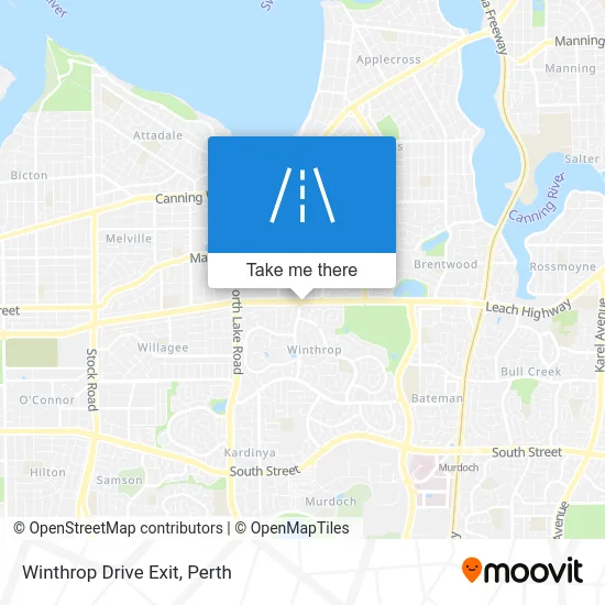 Mapa Winthrop Drive Exit