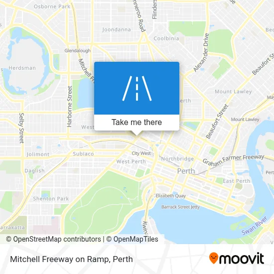 Mapa Mitchell Freeway on Ramp