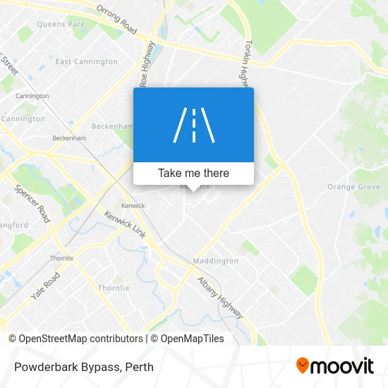 Mapa Powderbark Bypass