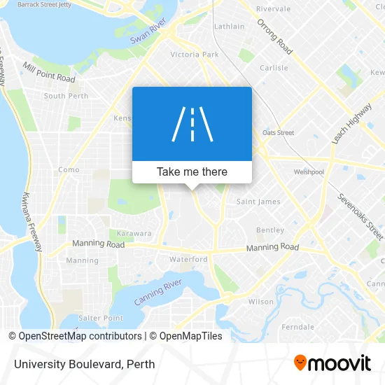 Mapa University Boulevard