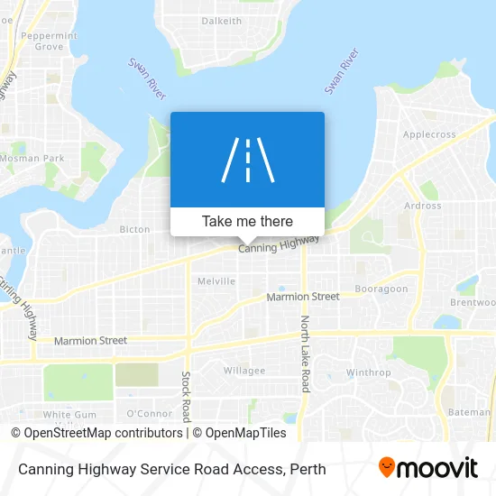 Mapa Canning Highway Service Road Access