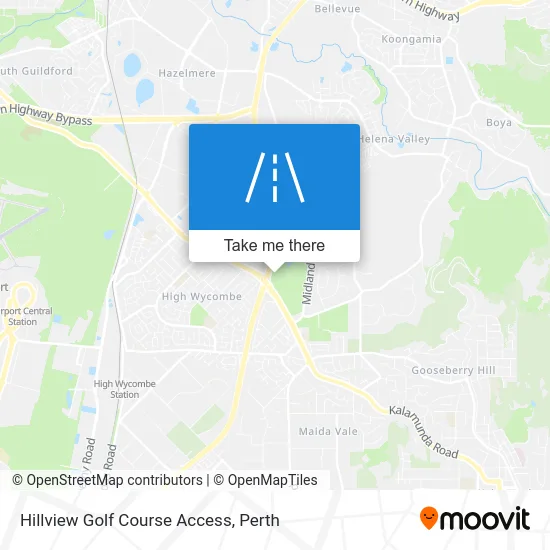 Mapa Hillview Golf Course Access