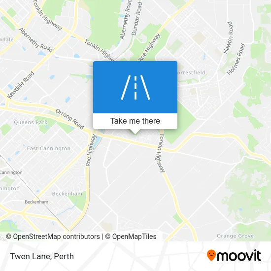 Mapa Twen Lane