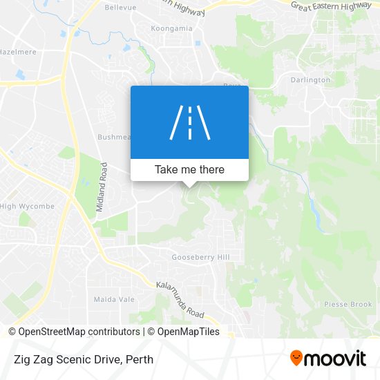 Zig Zag Scenic Drive map