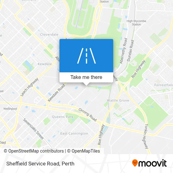 Mapa Sheffield Service Road