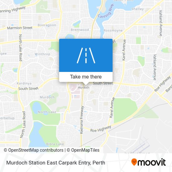 Murdoch Station East Carpark Entry map