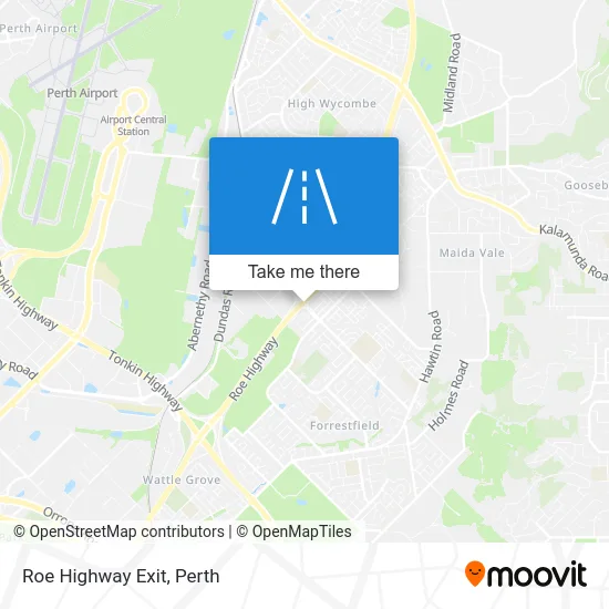 Mapa Roe Highway Exit