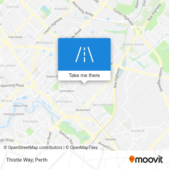 Perth Mapa ¿Cómo llegar a Thistle Way, East Cannington en autobús o tren?