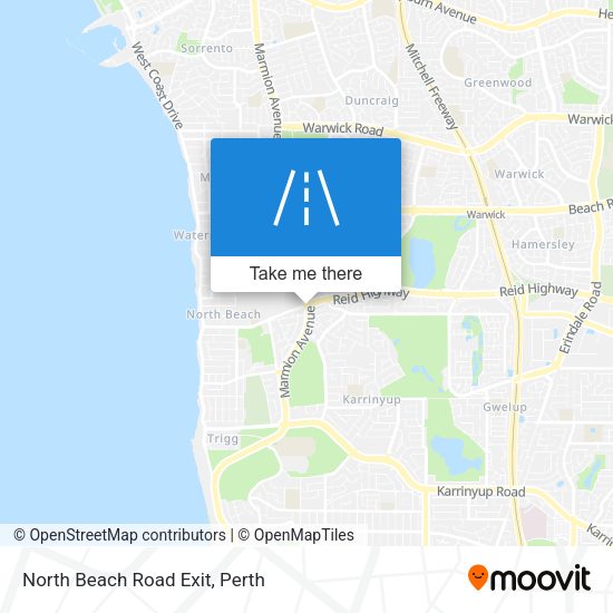 North Beach Road Exit map