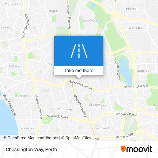 Mapa Chessington Way