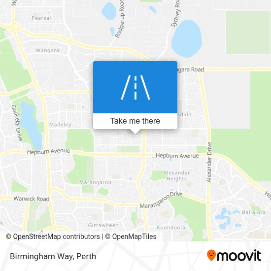 Mapa Birmingham Way