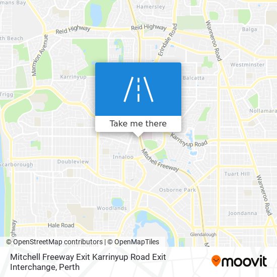 Mapa Mitchell Freeway Exit Karrinyup Road Exit Interchange