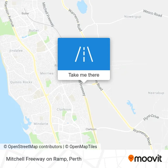 Mapa Mitchell Freeway on Ramp
