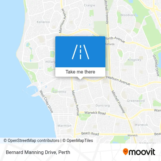 Mapa Bernard Manning Drive
