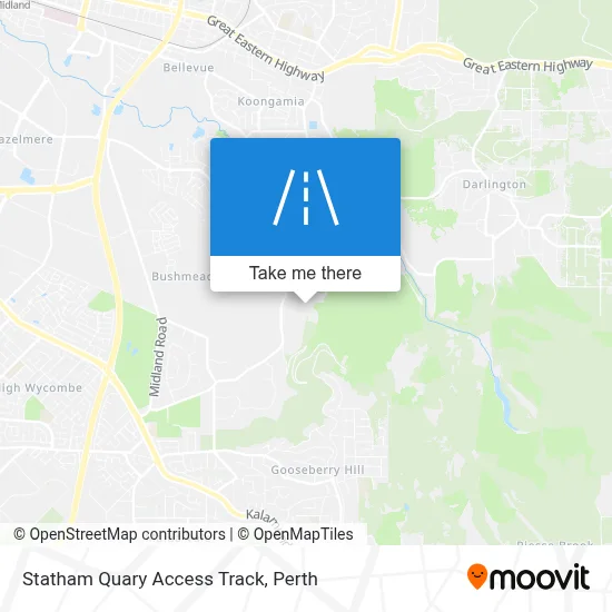 Mapa Statham Quary Access Track