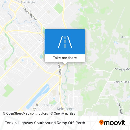 Tonkin Highway Southbound Ramp Off map