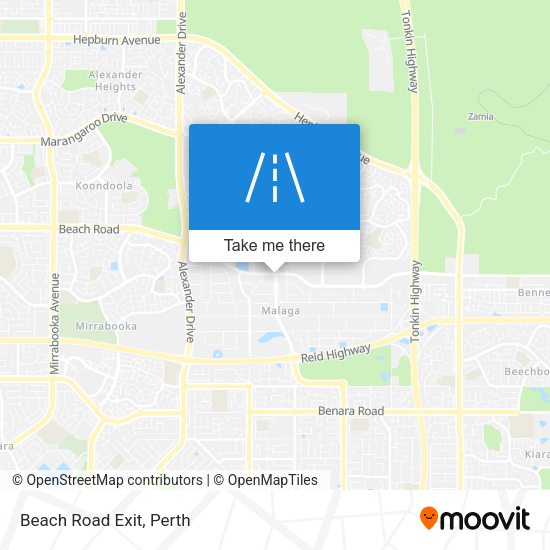 Beach Road Exit map