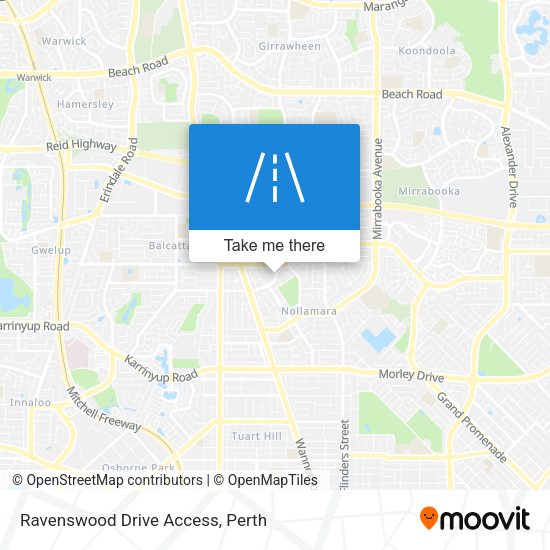 Ravenswood Drive Access map