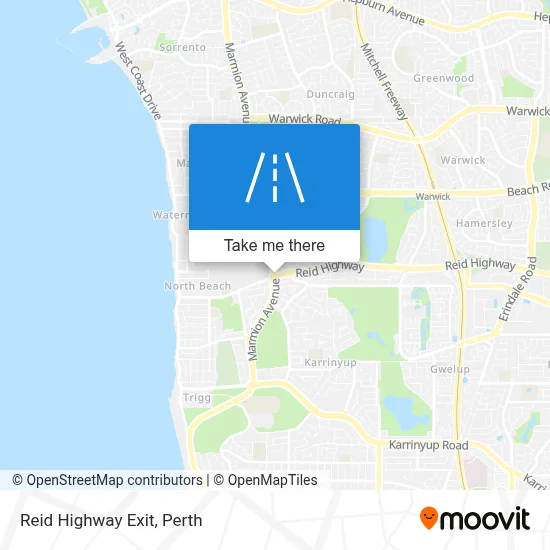 Mapa Reid Highway Exit