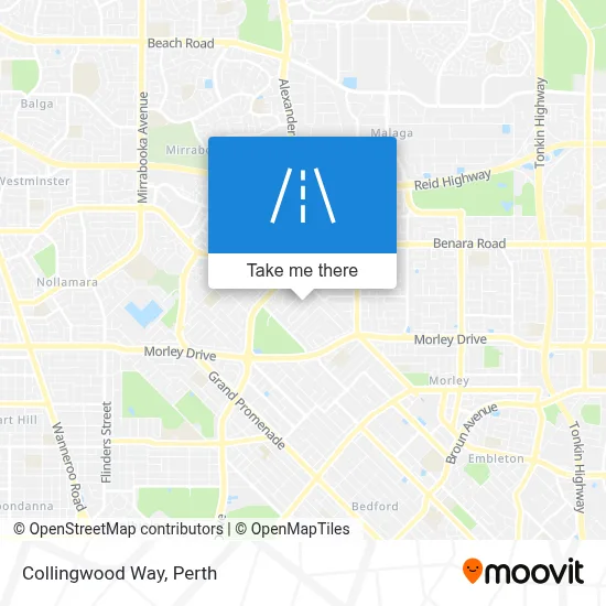 Mapa Collingwood Way