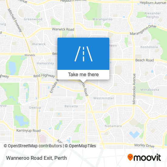 Wanneroo Road Exit map