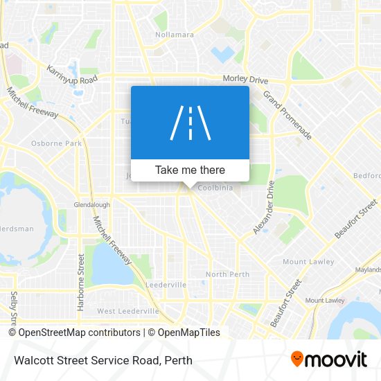 Walcott Street Service Road map