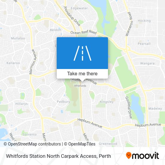 Whitfords Station North Carpark Access map