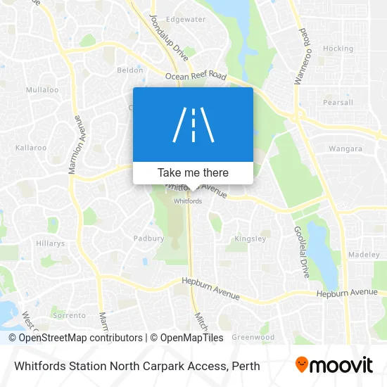 Mapa Whitfords Station North Carpark Access