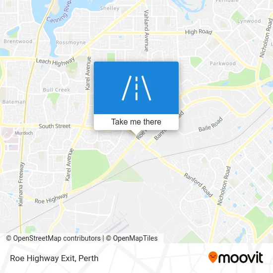 Mapa Roe Highway Exit