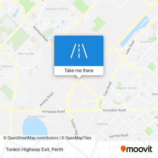 Tonkin Highway Exit map