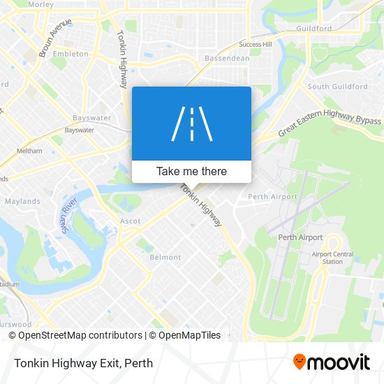 Tonkin Highway Exit map