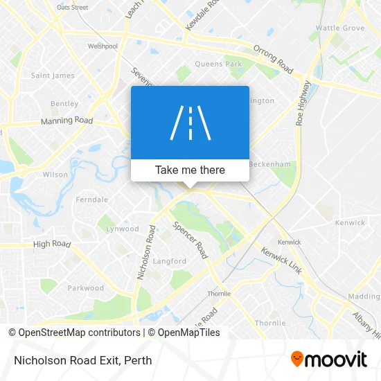 Mapa Nicholson Road Exit