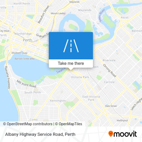 Albany Highway Service Road map