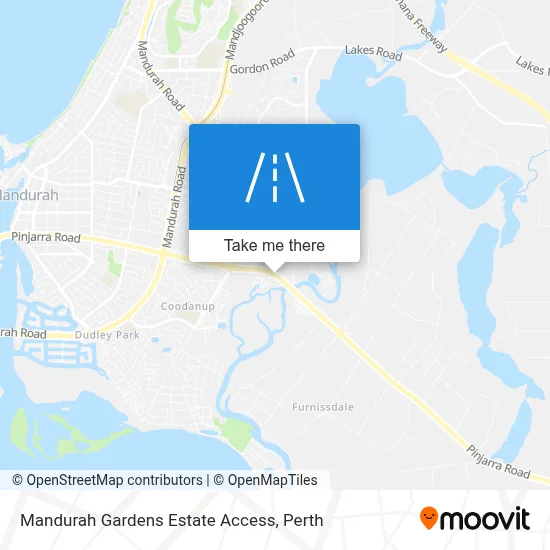 Mapa Mandurah Gardens Estate Access