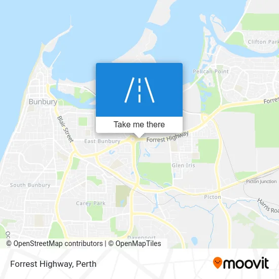 Mapa Forrest Highway