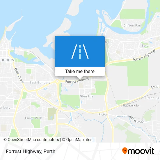 Mapa Forrest Highway