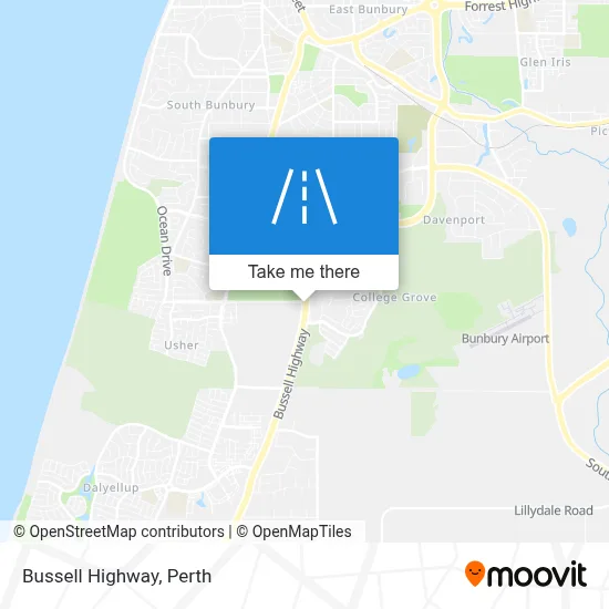 Mapa Bussell Highway