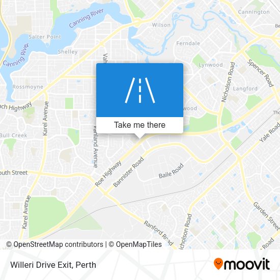Willeri Drive Exit map