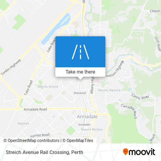 Streich Avenue Rail Crossing map