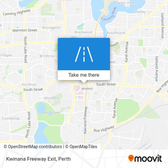 Kwinana Freeway Exit map
