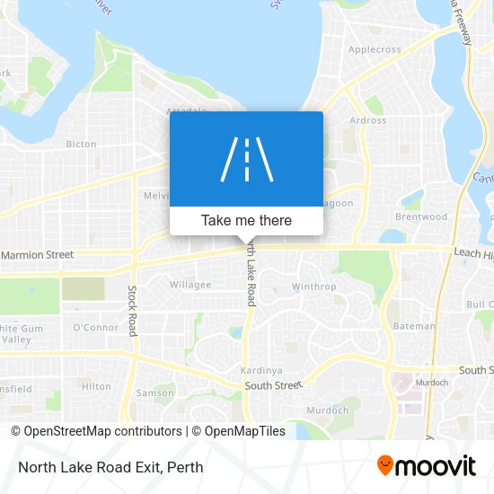 North Lake Road Exit map