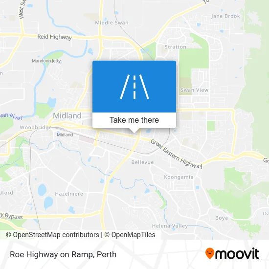 Mapa Roe Highway on Ramp